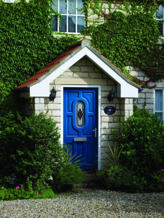 Blue Painted External Hardwood Door
