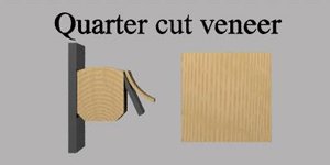 Quarter cut veneer for internal doors