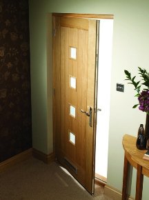 Siena Oak Front Door with Light Oak Stain