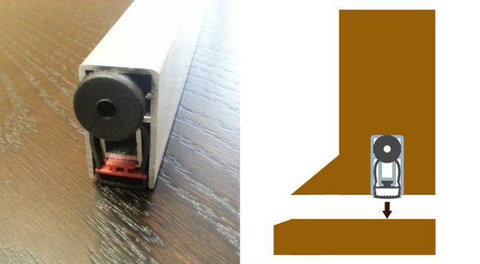 EuroSpec ES1218 51dB Concealed, Automatic Drop Down Door Bottom Seal