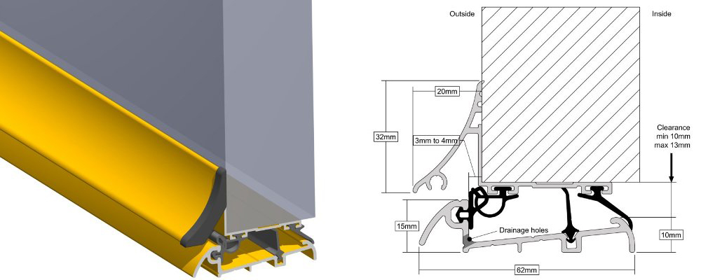 Stormguard MS20 complete threshold system - sill and weather bar