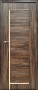bespoke internal door with cross directional ebony veneer and inlay feature
