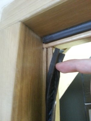 External oak door frame with weather seal