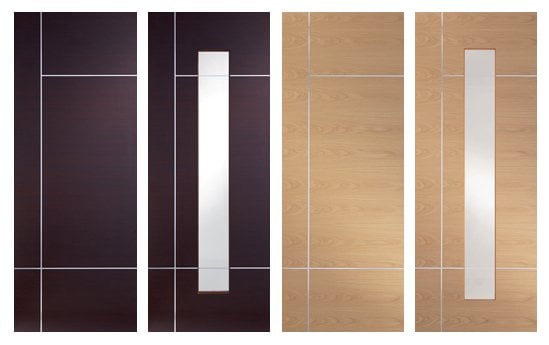 Modern Caserta Internal Doors with Aluminium strips