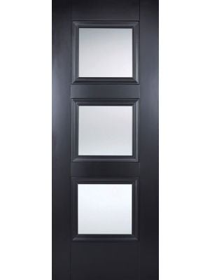 Amsterdam Black Primed Glazed Door