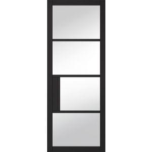 Chelsea Black Primed Clear Glazed Door