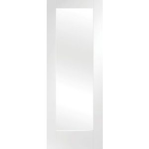 Pattern 10 White Primed Clear Glazed Fire Door