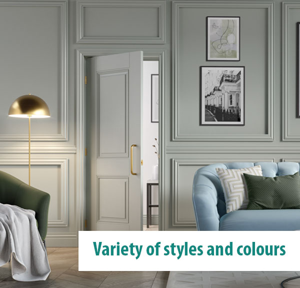 Grey panelled door set traditional style