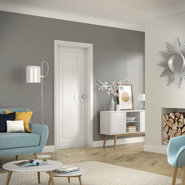 Potenza White Internal Door in Room Setting