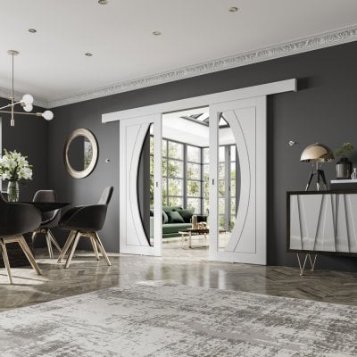 Salerno White Primed Easy Glide Room Divider