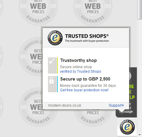 Modern Doors Trustmark Position